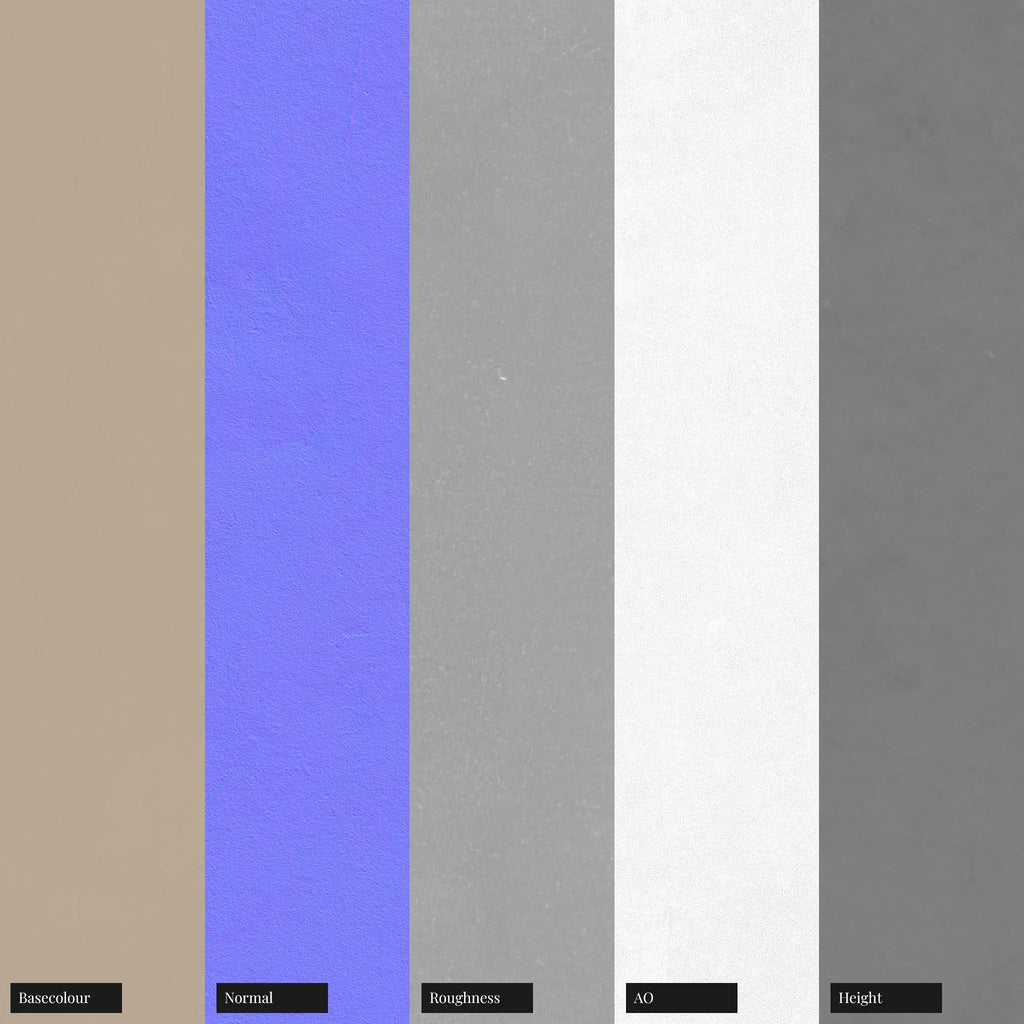 Natural Pozzolans Clay Finishing Plaster PBR Texture - Example Scene Visualization | Superellipse