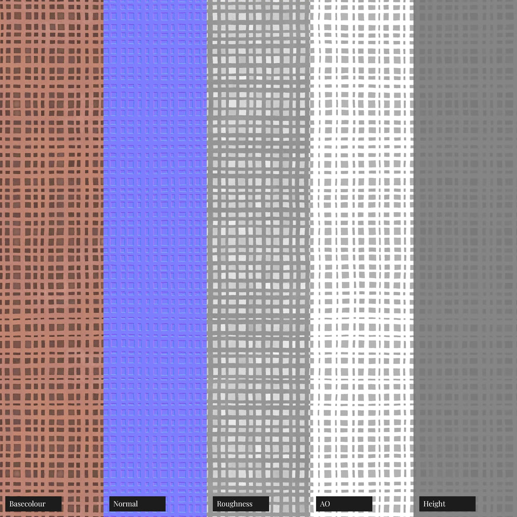 Artisan Geometric Etched Copper Panel PBR Texture - Example Scene Visualization | Superellipse