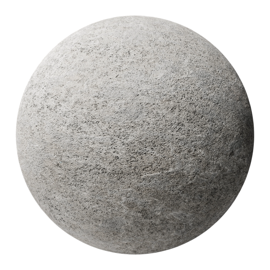 Ash Grey Flamed Limestone PBR Texture - Sphere Swatch Preview | Superellipse