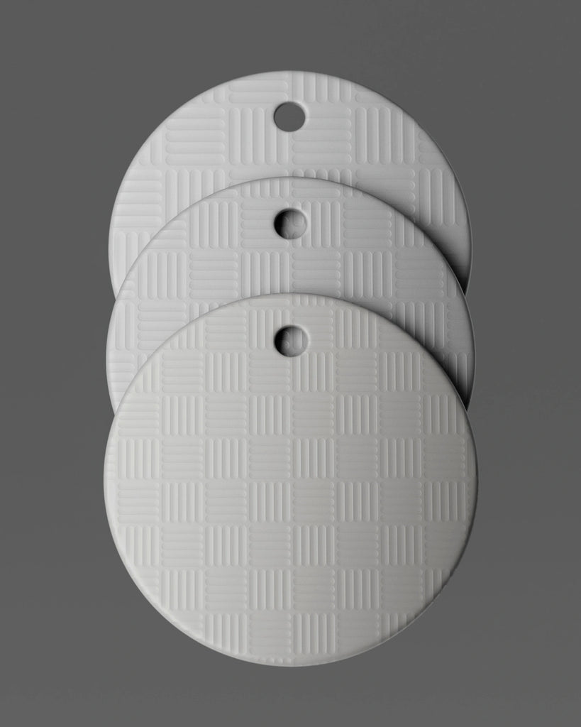 Concave Geometric Grid Textured Plastic PBR Texture - Example Scene Visualization | Superellipse