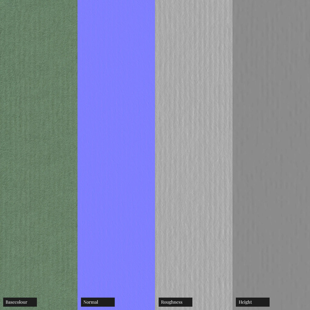 Linear Embossed Racing Green Paper PBR Texture - Example Scene Visualization | Superellipse