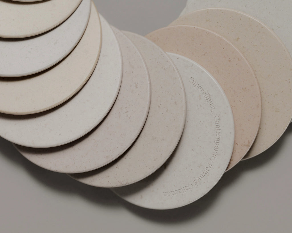 Sawdust Bio Composite Light Recycled Plastic PBR Texture - Example Scene Visualization | Superellipse