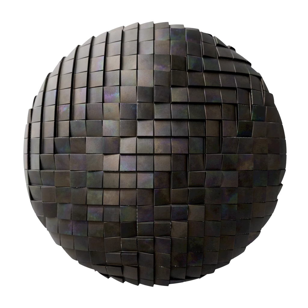 Oxidised Stainless Steel 3D Metal Panel PBR Texture - Sphere Swatch Preview | Superellipse