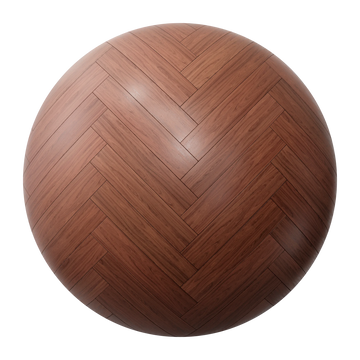 Red Mahogany Herringbone Wood Floor PBR Texture - Sphere Swatch Preview | Superellipse