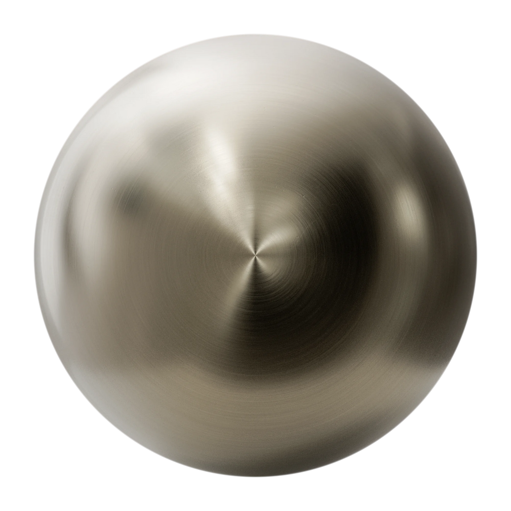 Radial Brushed Nickel Metal PBR Texture - Sphere Swatch Preview | Superellipse
