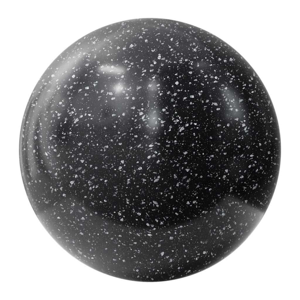 Milky Way Polished Granite Slab PBR Texture - Sphere Swatch Preview | Superellipse