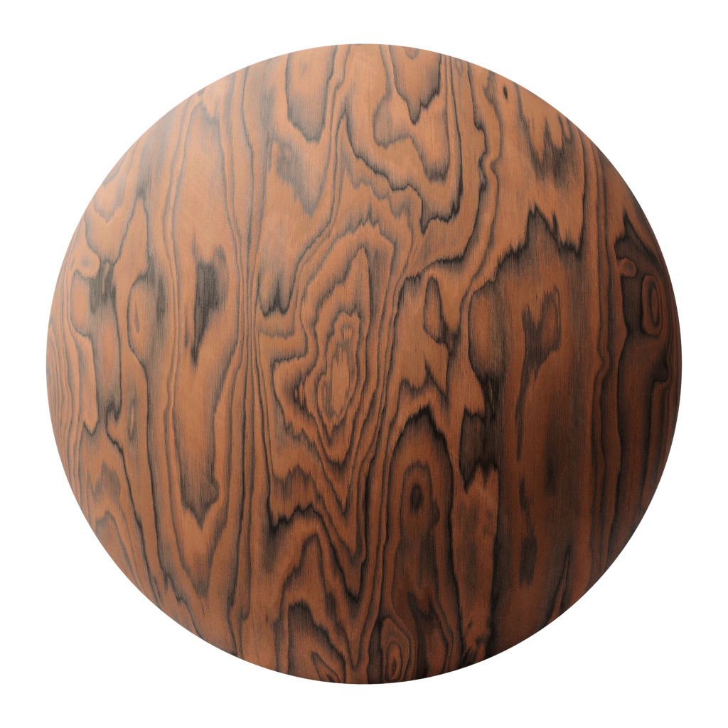 Sottsass Orange Dyed Wood Veneer PBR Texture - Sphere Swatch Preview | Superellipse