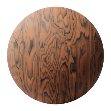 Sottsass Orange Dyed Wood Veneer PBR Texture - Sphere Swatch Preview | Superellipse