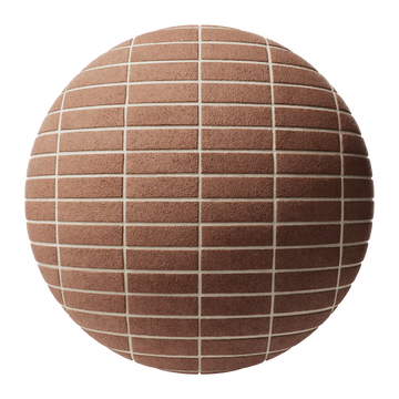 Aston Red Sandfaced Brick Stack Bond PBR Texture - Sphere Swatch Preview | Superellipse