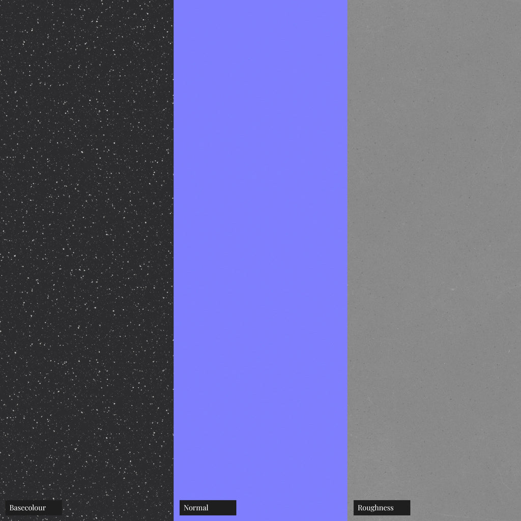 Light Speckled Jet Black Plastic PBR Texture - Example Scene Visualization | Superellipse