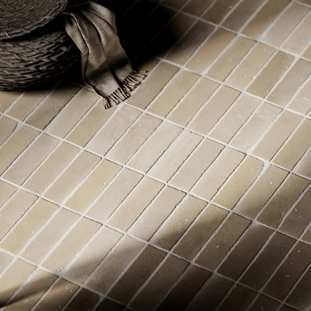 Terracotta Low Fired Yellow Brick Tiles PBR Texture - Example Scene Visualization | Superellipse