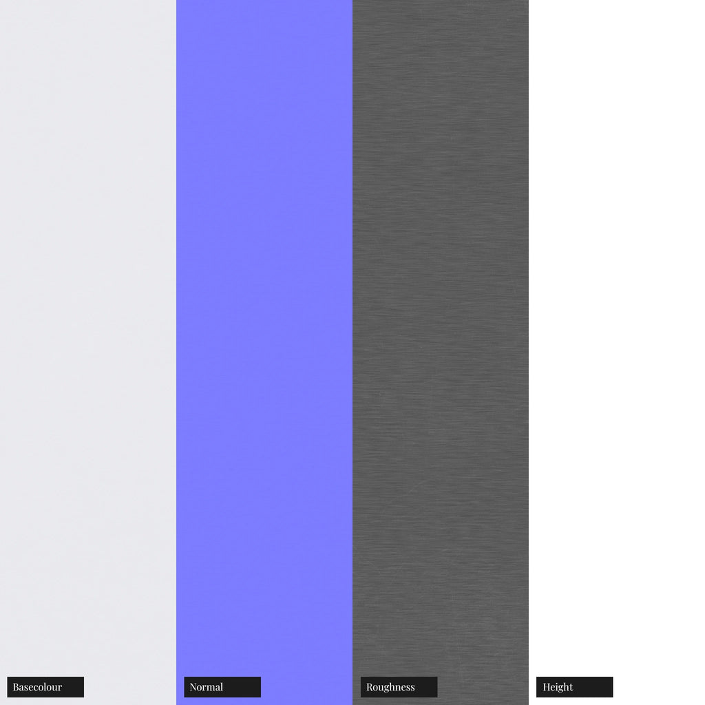 Buffed Linear Brushed Aluminium Metal PBR Texture - Example Scene Visualization | Superellipse