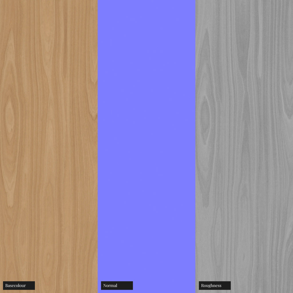 White Oak Crown Cut Wood Veneer PBR Texture - Example Scene Visualization | Superellipse