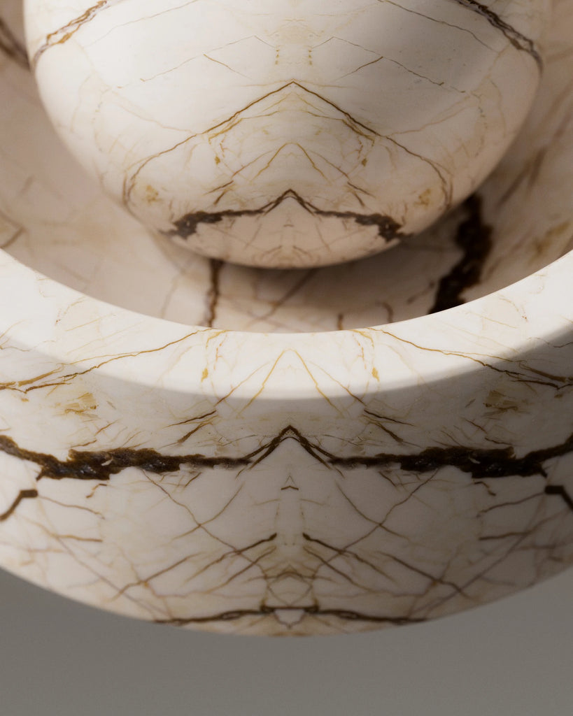 Sofita Beige Bookmatched Marble Slab PBR Texture - Example Scene Visualization | Superellipse