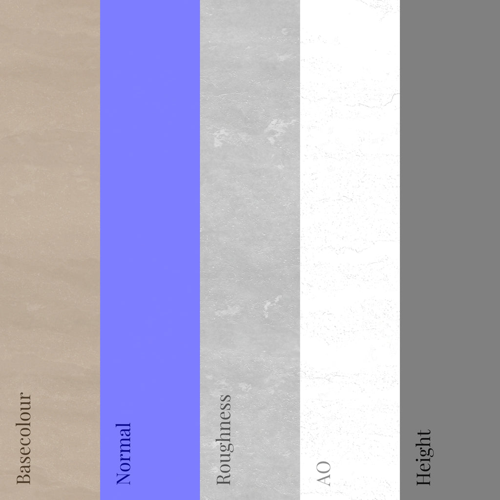 Matte Fine Travertine PBR Texture - Example Scene Visualization | Superellipse