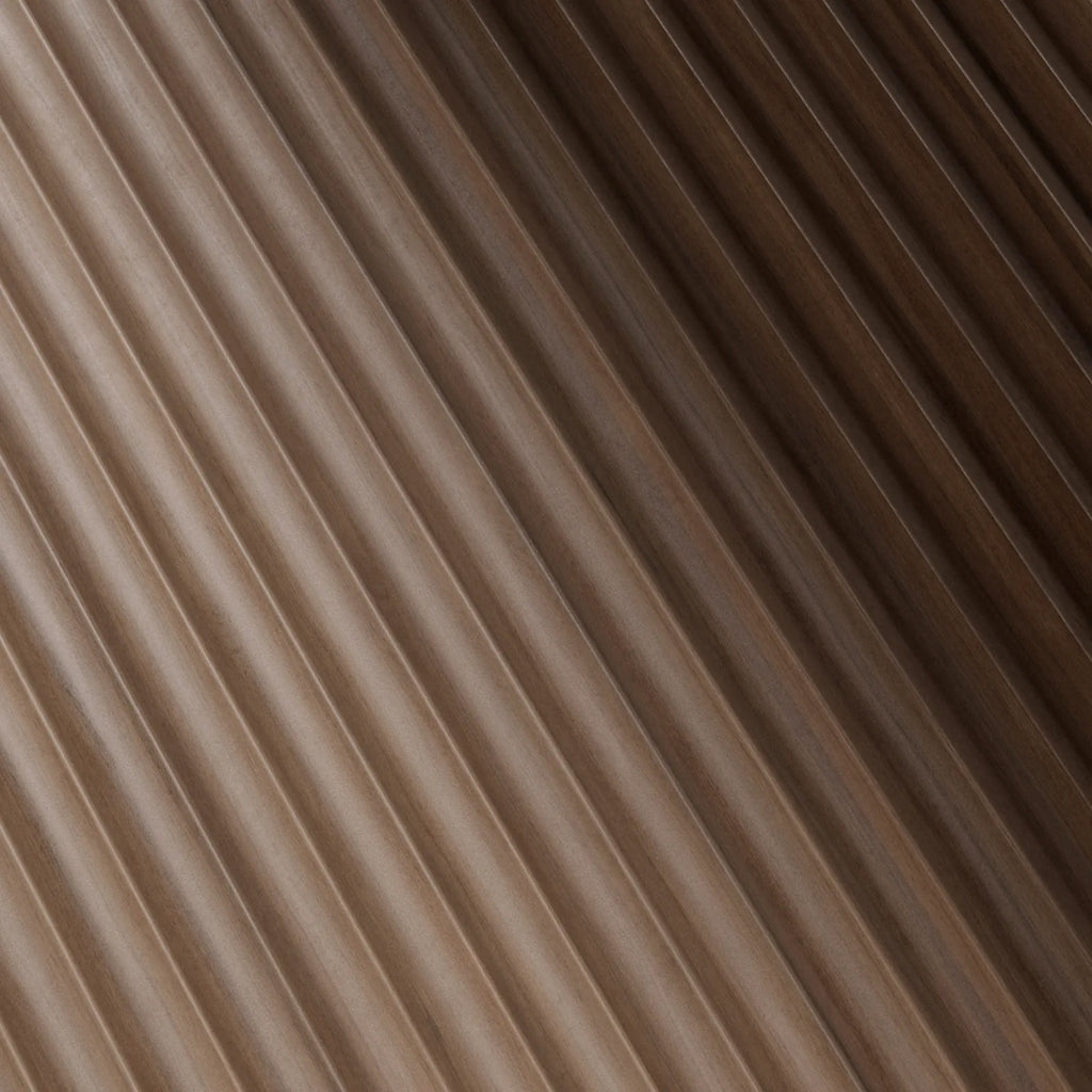 Milled Walnut Wood Concave Fluting PBR Texture - Example Scene Visualization | Superellipse