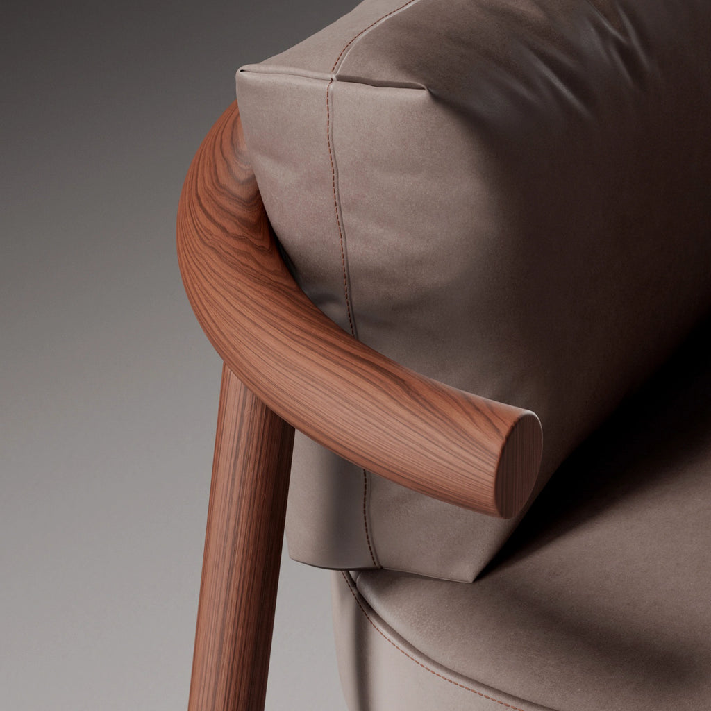 Rosewood Crown Cut Oiled Veneer Wood PBR Texture - Example Scene Visualization | Superellipse