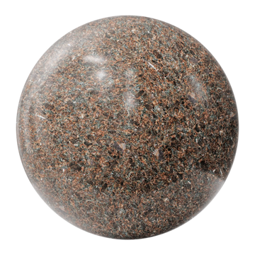 Burnt Sienna Polished Granite Slab PBR Texture - Sphere Swatch Preview | Superellipse