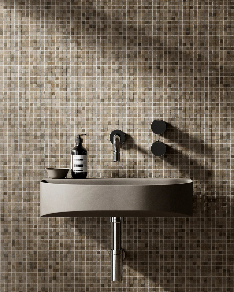 Zellige Sandstone Mosaic Tile PBR Texture - Example Scene Visualization | Superellipse