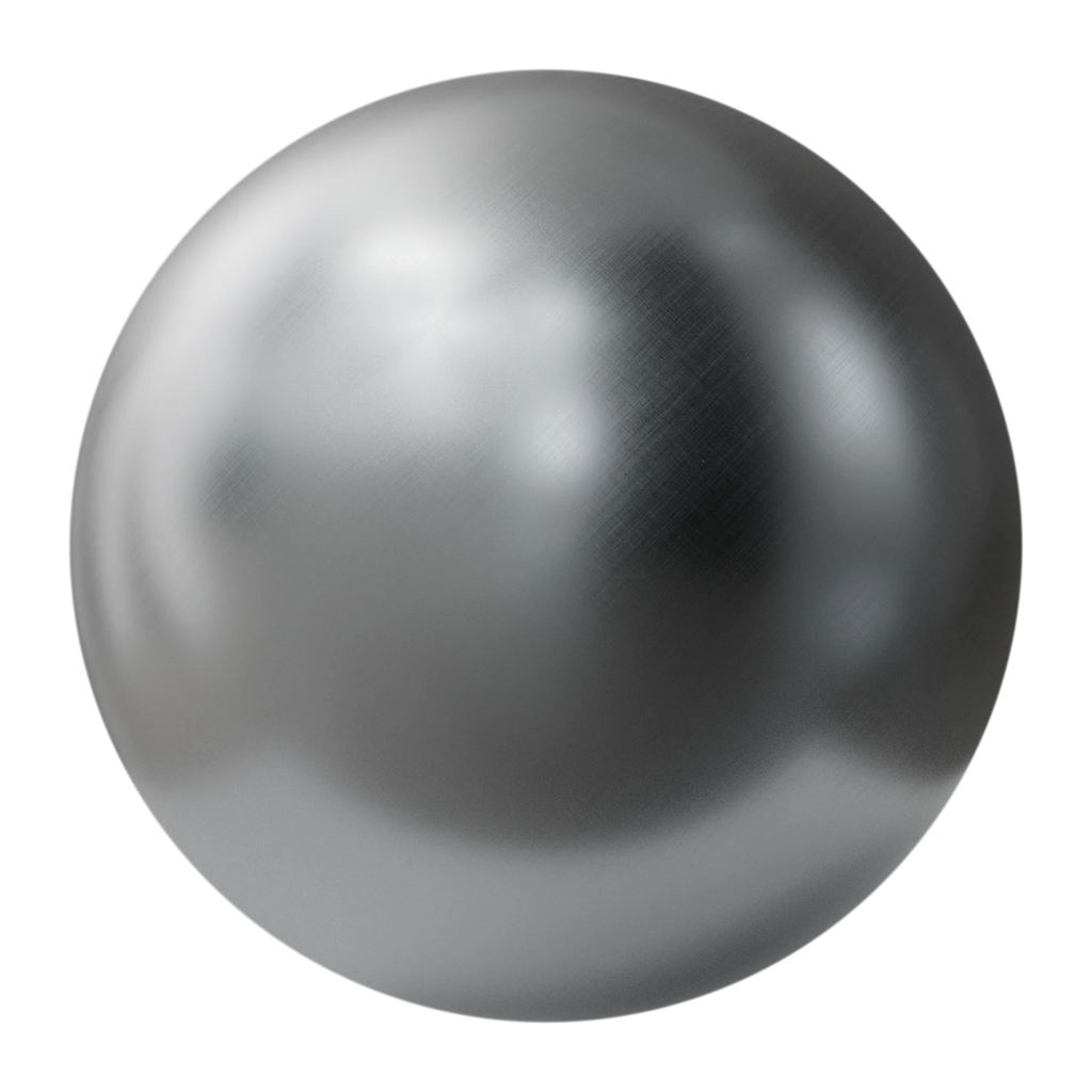 Fine Crosshatch Brushed Steel Metal PBR Texture - Sphere Swatch Preview | Superellipse