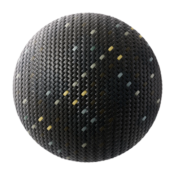 Carbon Pixel Braided Cord PBR Texture - Sphere Swatch Preview | Superellipse