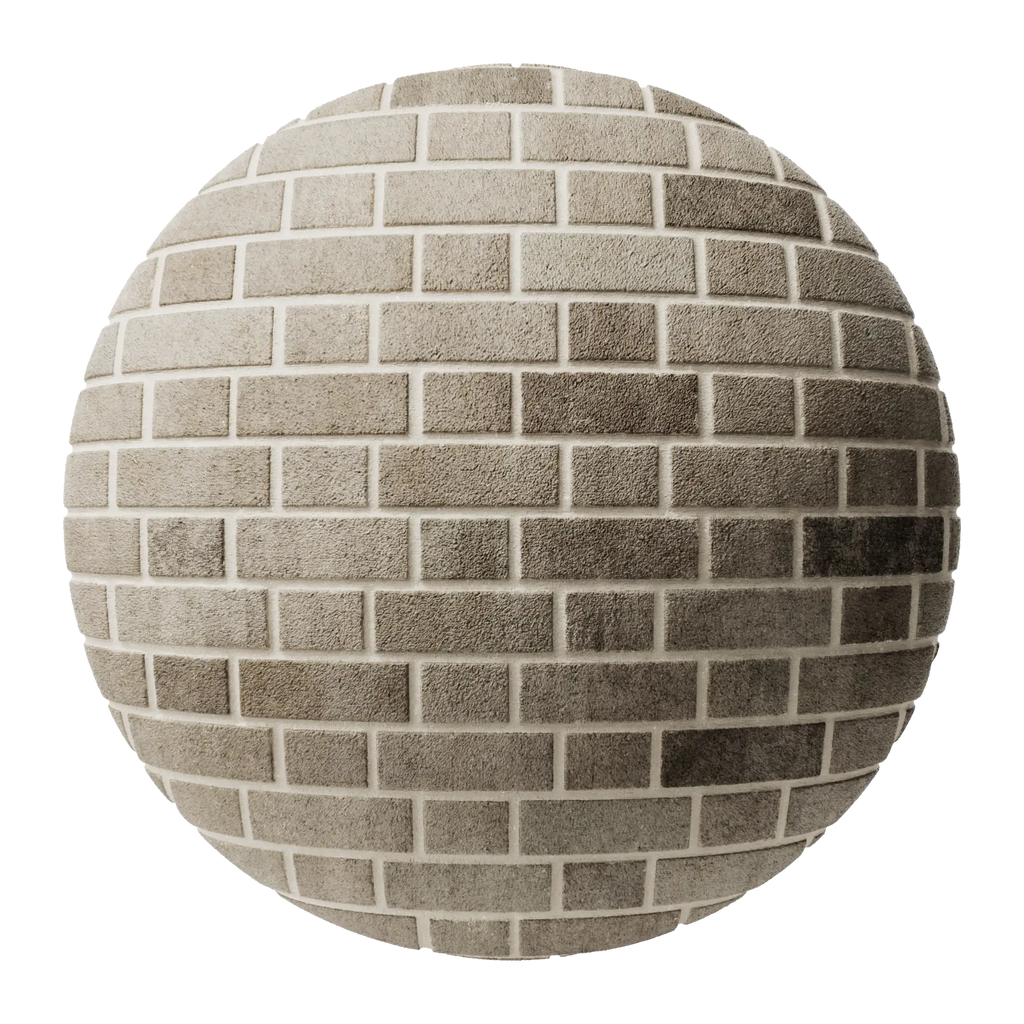 Muted Sandfaced Buff Brick Flemish Bond PBR Texture - Sphere Swatch Preview | Superellipse