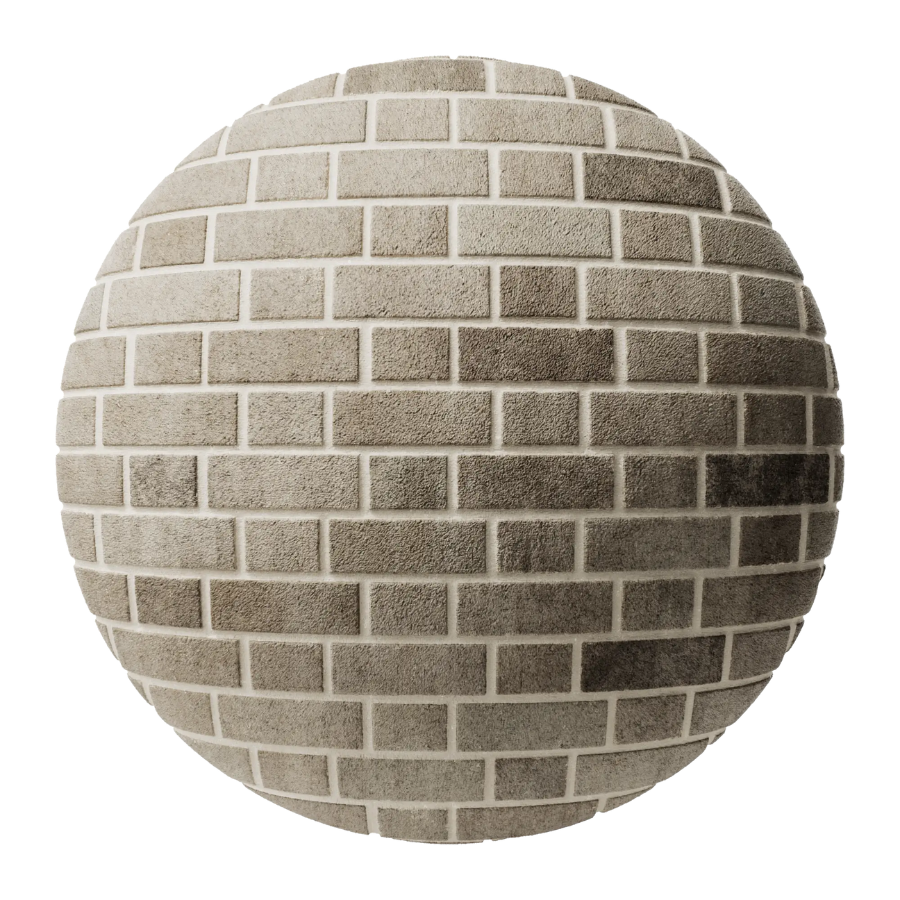 Muted Sandfaced Buff Brick Flemish Bond PBR Texture - Sphere Swatch Preview | Superellipse