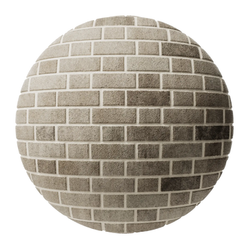 Muted Sandfaced Buff Brick Flemish Bond PBR Texture - Sphere Swatch Preview | Superellipse