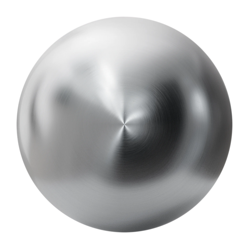 Radial Brushed Aluminium Metal PBR Texture - Sphere Swatch Preview | Superellipse