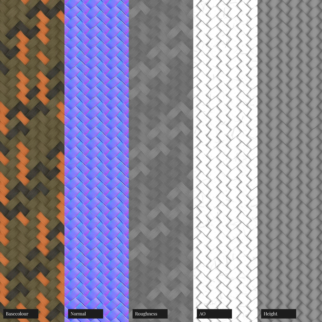 Tactical Terra Braided Cord PBR Texture - Example Scene Visualization | Superellipse