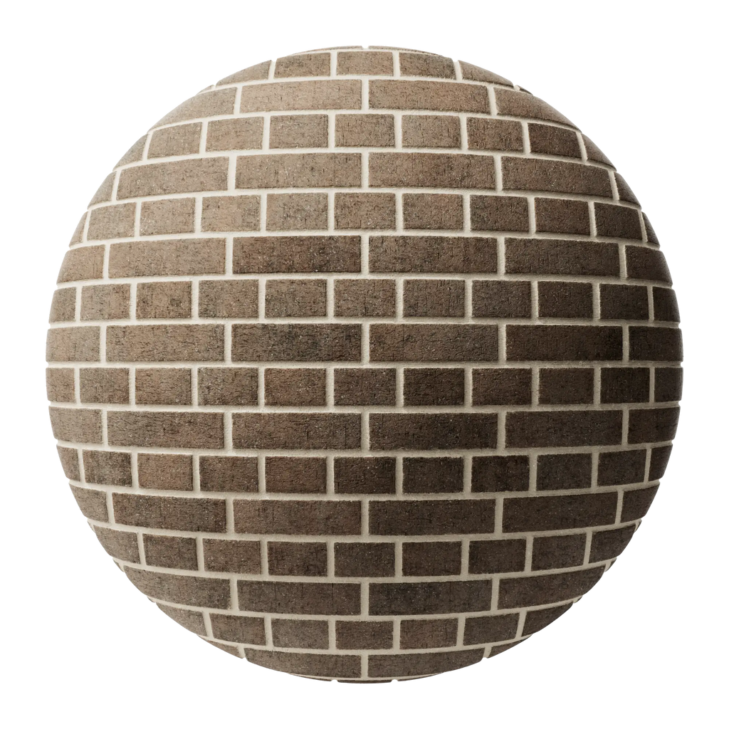 Yorkshire Clinker Wirecut Brick English Bond PBR Texture - Sphere Swatch Preview | Superellipse
