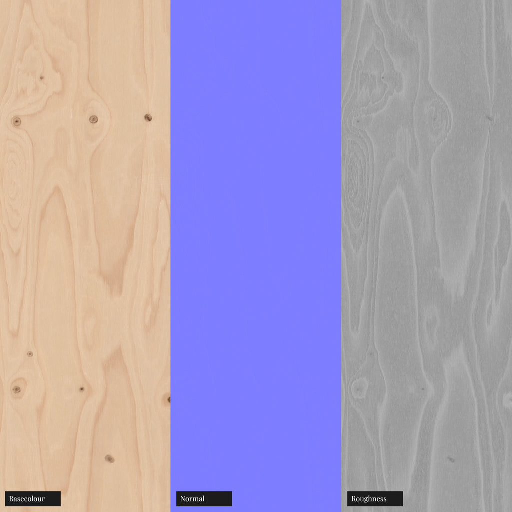 Plywood Slip Matched Wood Veneer PBR Texture - Example Scene Visualization | Superellipse
