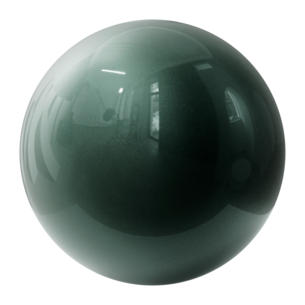 Verdant Green Metallic Gloss Paint PBR Texture - Sphere Swatch Preview | Superellipse