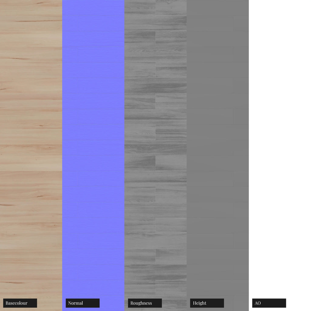Douglas Fir Brick Bond Wood Floor PBR Texture - Example Scene Visualization | Superellipse