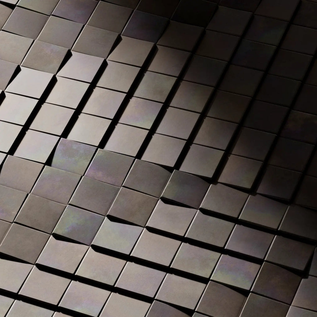 Oxidised Stainless Steel 3D Metal Panel PBR Texture - Example Scene Visualization | Superellipse