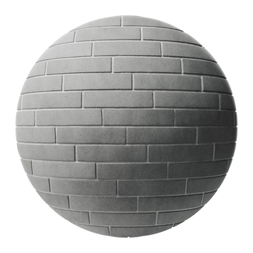Concrete Architectural Brick Staggered PBR Texture - Sphere Swatch Preview | Superellipse