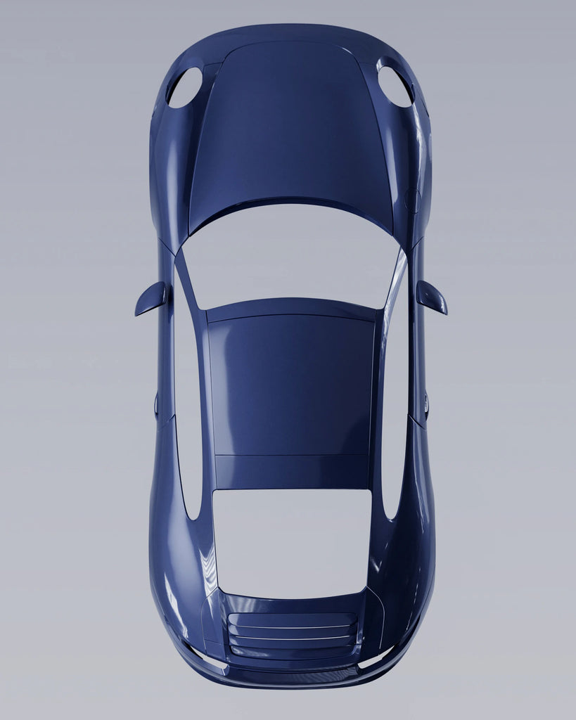 Sapphire Blue Metallic Gloss Paint PBR Texture - Example Scene Visualization | Superellipse