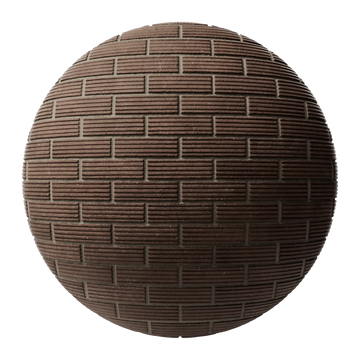 Long Grooved Belden Brick Running Bond PBR Texture - Sphere Swatch Preview | Superellipse