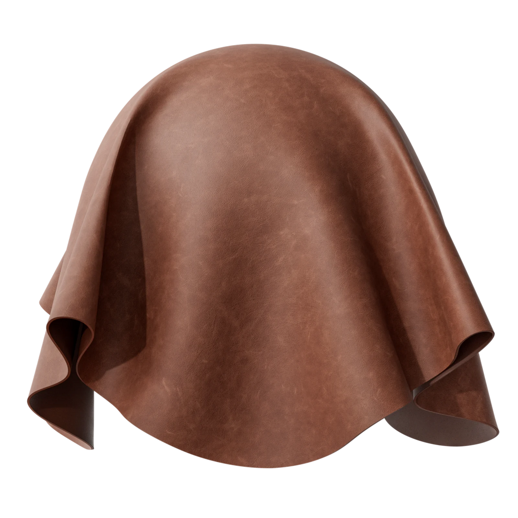 Patinaed Full Grain Distressed Leather Summer Red PBR Texture - Sphere Swatch Preview | Superellipse