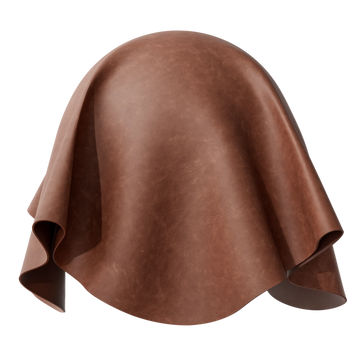 Patinaed Full Grain Distressed Leather Summer Red PBR Texture - Sphere Swatch Preview | Superellipse