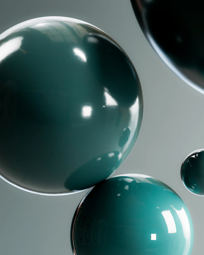 Teal Enamel Coated Brass Metal PBR Texture - Example Scene Visualization | Superellipse