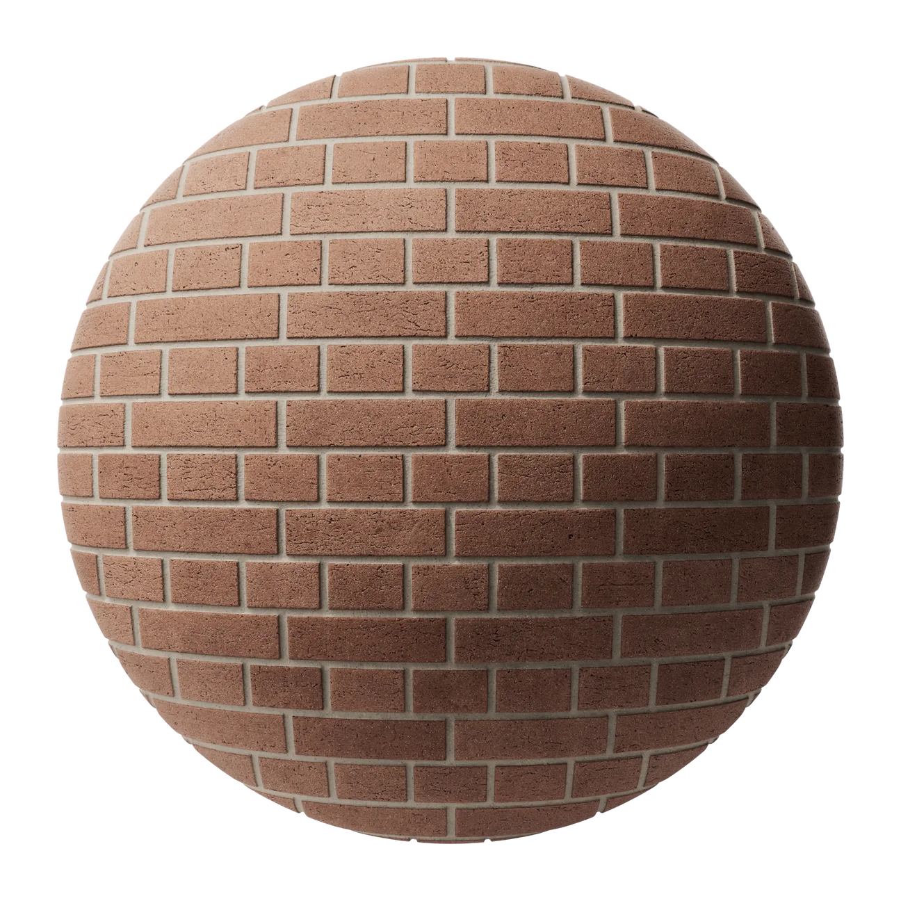 Red Clay Dragfaced English Bond Brick PBR Texture - Sphere Swatch Preview | Superellipse