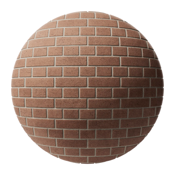 Red Clay Dragfaced English Bond Brick PBR Texture - Sphere Swatch Preview | Superellipse
