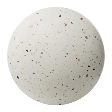 Off White Multicoloured Ceramic Terrazzo PBR Texture - Sphere Swatch Preview | Superellipse