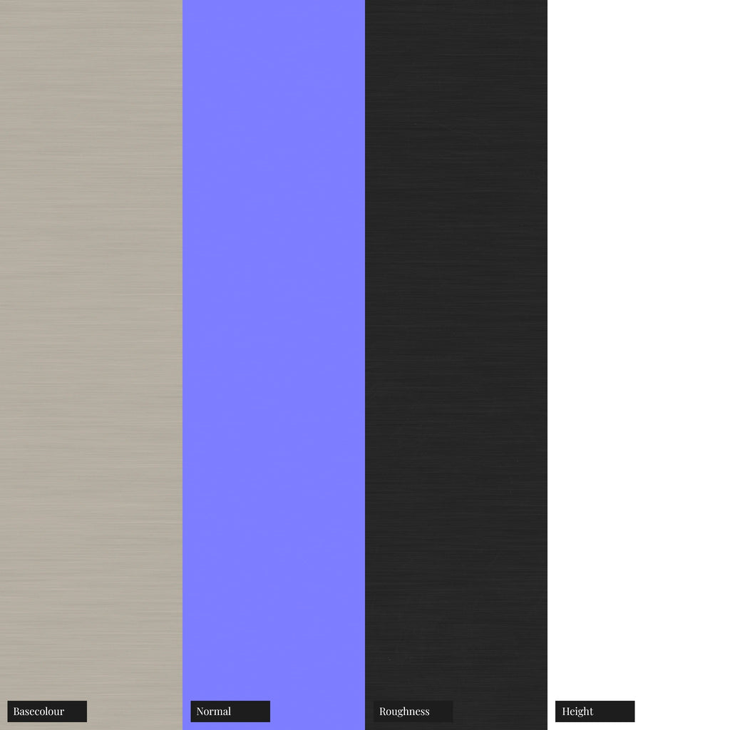 Fine Linear Brushed Platinum Metal PBR Texture - Example Scene Visualization | Superellipse