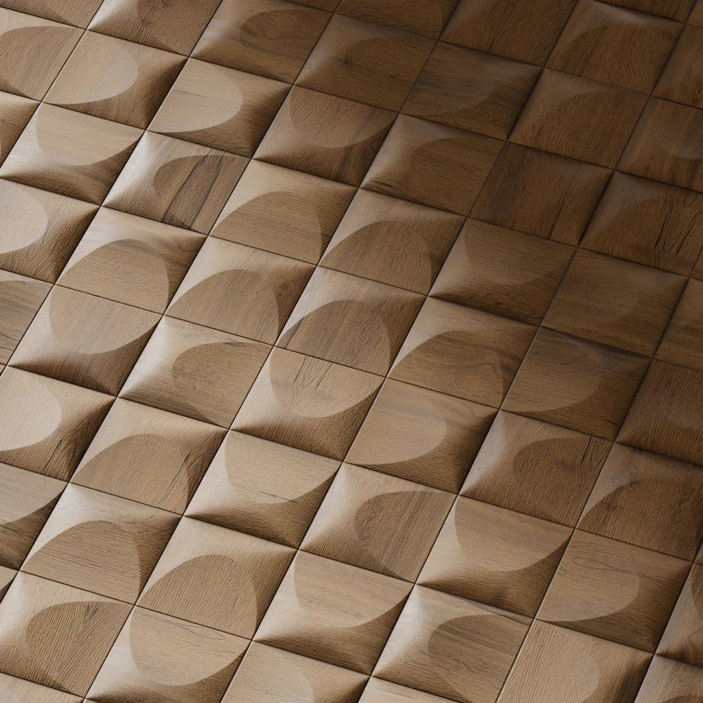 Arch Surface Oak Wood Panel PBR Texture - Example Scene Visualization | Superellipse