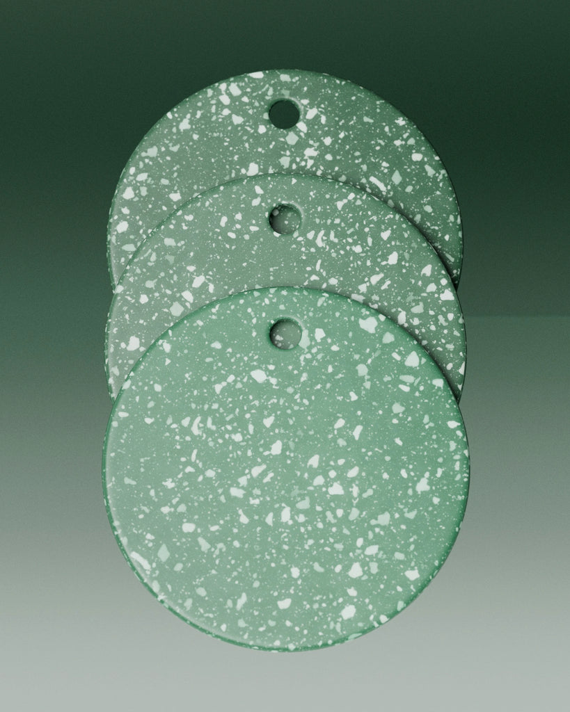 Vibrant Green Terrazzo Plastic PBR Texture - Example Scene Visualization | Superellipse