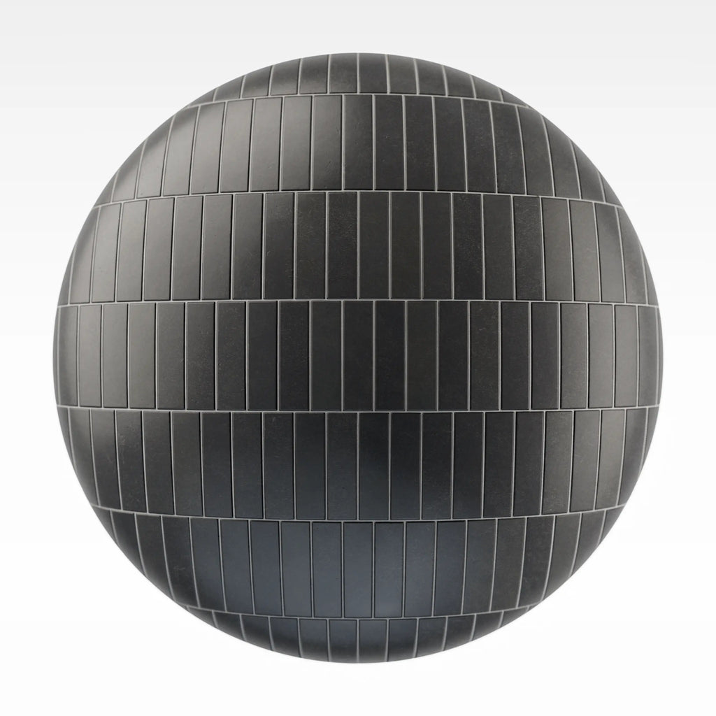 Offset Matte Graphite Tile PBR Texture - Sphere Swatch Preview | Superellipse