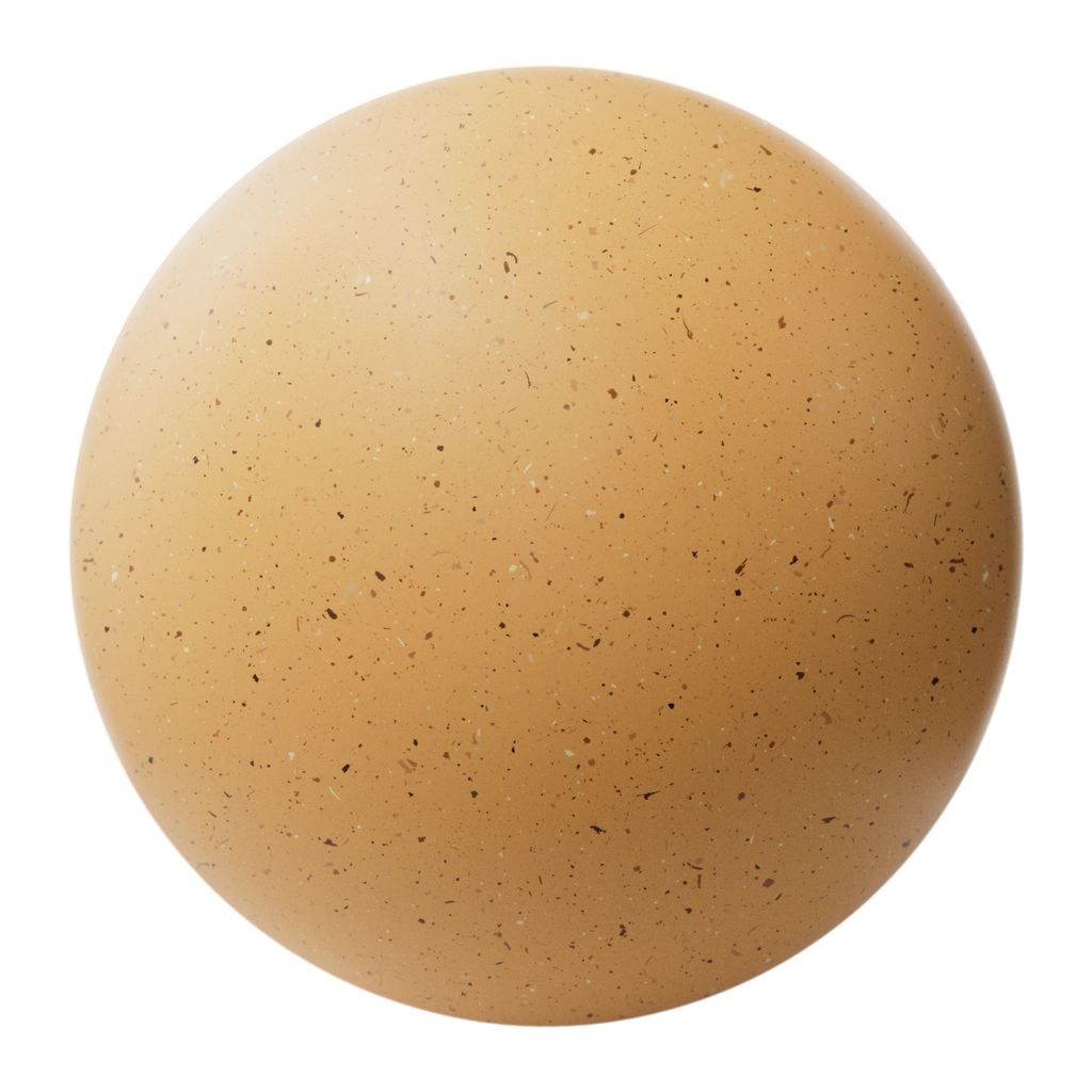 Sunflower Yellow Ceramic Terrazzo Small Aggregates PBR Texture - Sphere Swatch Preview | Superellipse