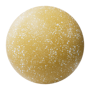 Dandelion Yellow Terrazzo Plastic PBR Texture - Sphere Swatch Preview | Superellipse